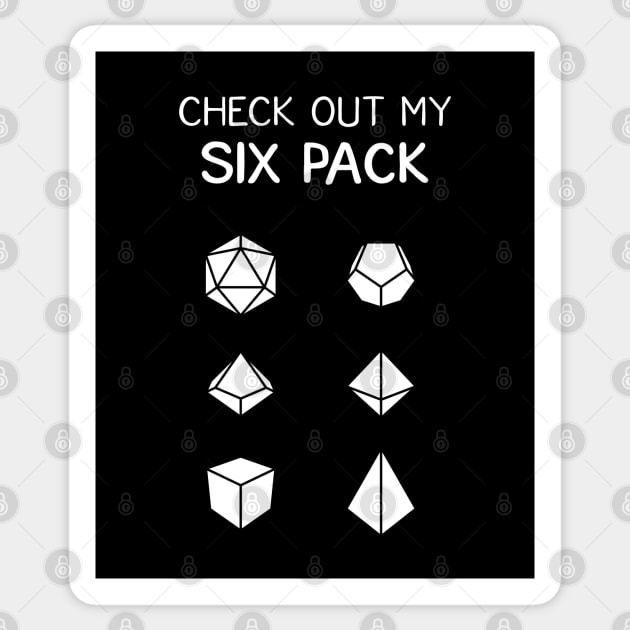 Check Out My Six Pack Funny Dice Sticker by pixeptional